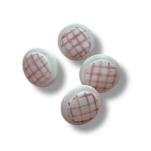 Set of 4 Y2K Pink + White Gingham Plaid Drawer Pulls